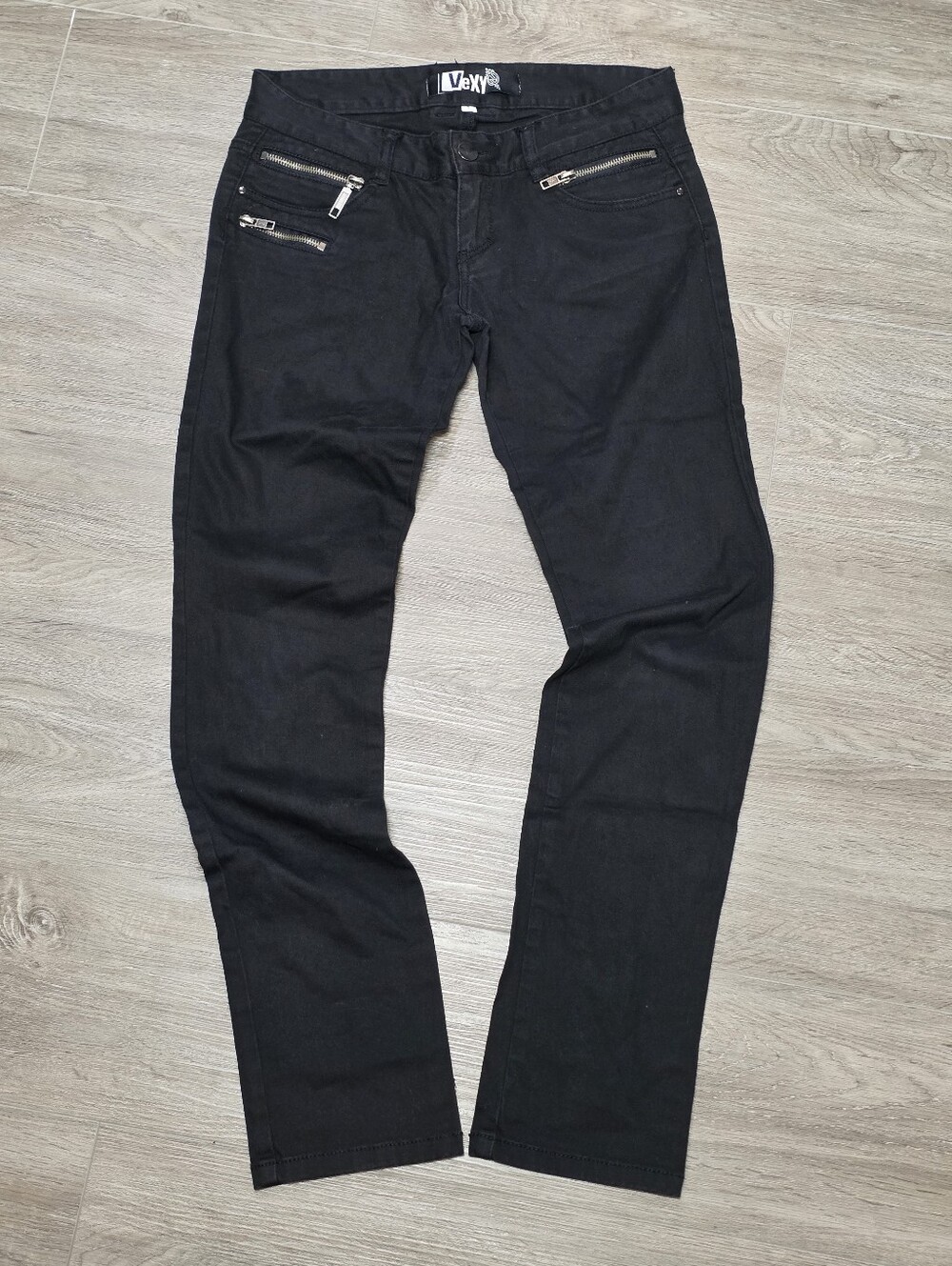 Y2K? Vibe Vexy Jeans Sz 5 Stretch Low Rise Skinny  Black Zippers Punk Rock